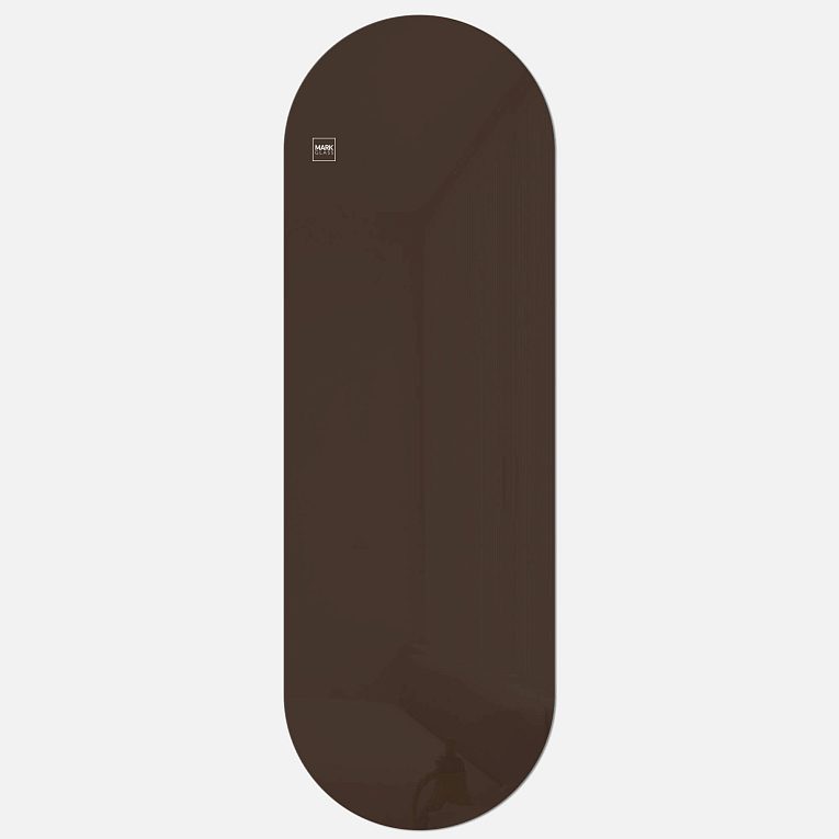 картинка Стеклянная магнитно-маркерная доска MG Oval, 60х180 см, цвет шоколад, ral 8014 от магазина MarkGlass