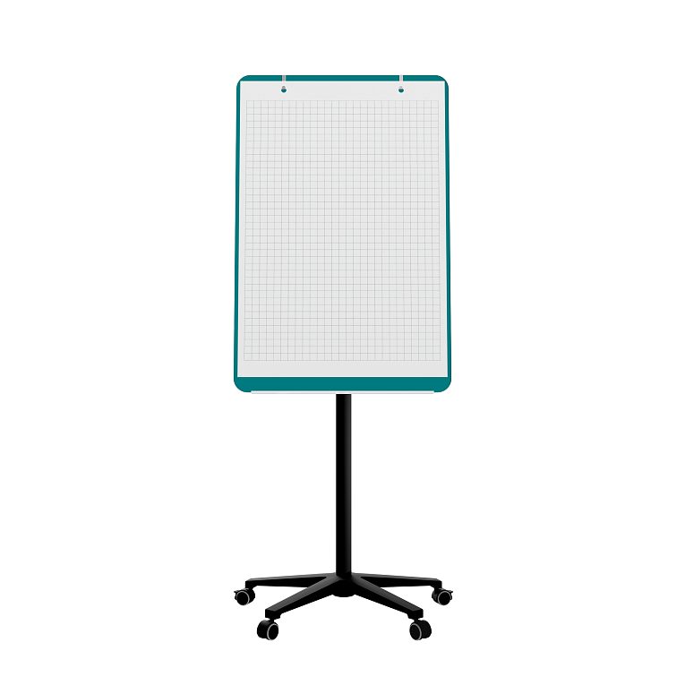 картинка Мобильная стеклянная маркерная доска MG Flipchart Base, цвет бирюза, ral 5021 от магазина MarkGlass
