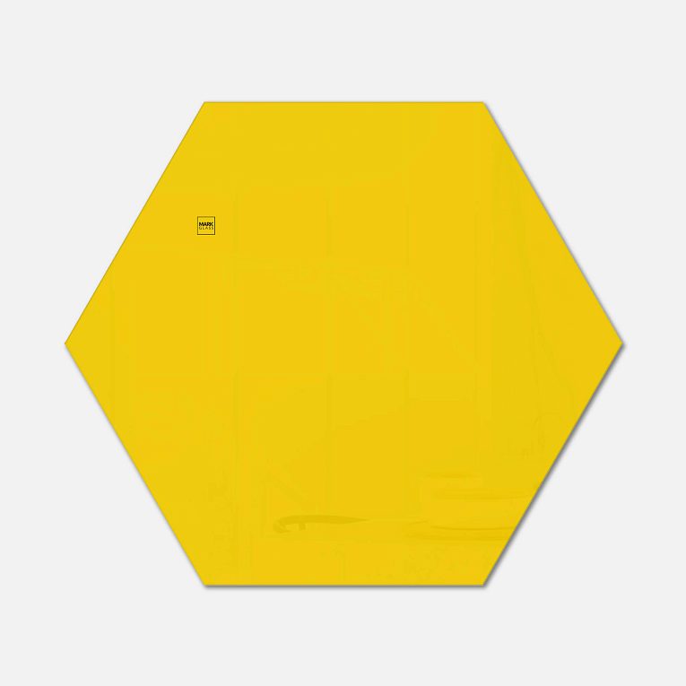 картинка Стеклянная магнитно-маркерная доска MG Honeycomb, 100 см, цвет желтый, ral 1023 от магазина MarkGlass