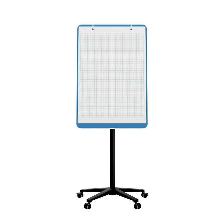 Мобильная стеклянная маркерная доска MG Flipchart Base, цвет голубой , ral 5012 Мобильная стеклянная маркерная доска MG Flipchart Base, цвет голубой , ral 5012