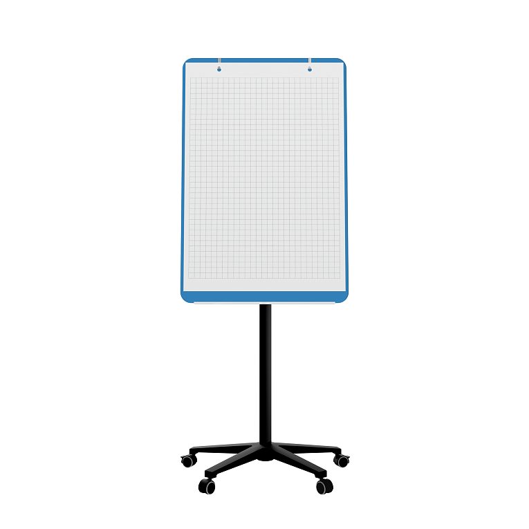 картинка Мобильная стеклянная маркерная доска MG Flipchart Base, цвет голубой , ral 5012 от магазина MarkGlass