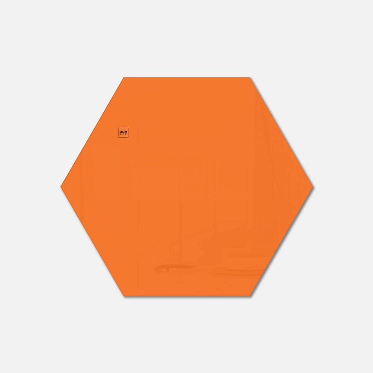 картинка Стеклянная магнитно-маркерная доска MG Honeycomb, 80 см, цвет оранжевый, ral 2008 от магазина MarkGlass