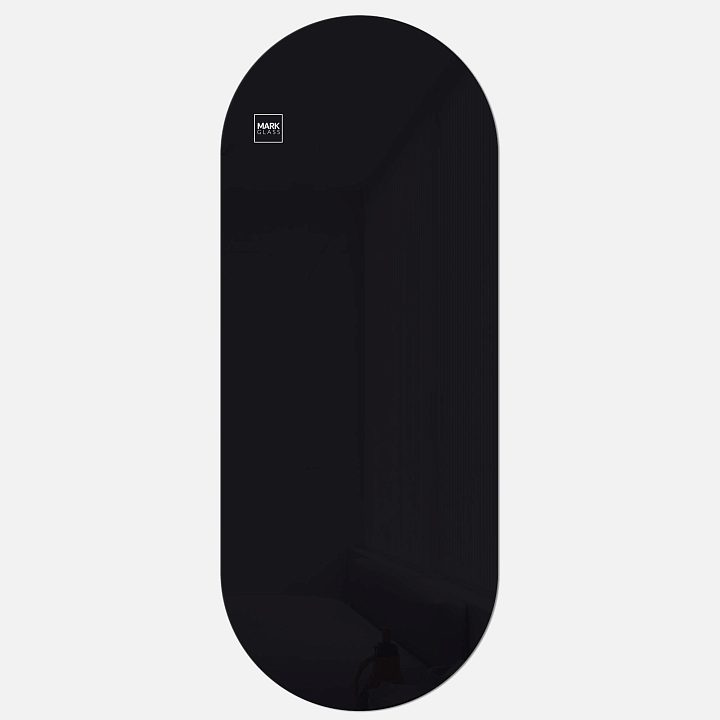 Стеклянная магнитно-маркерная доска MG Oval, 60х150 см, цвет черный, ral 9005