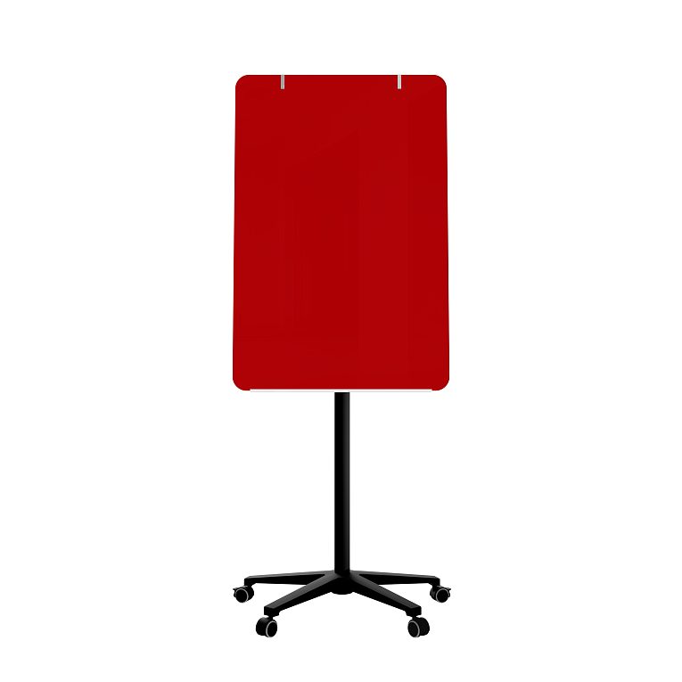 картинка Мобильная стеклянная маркерная доска MG Flipchart Base, цвет красный , ral 3001 от магазина MarkGlass