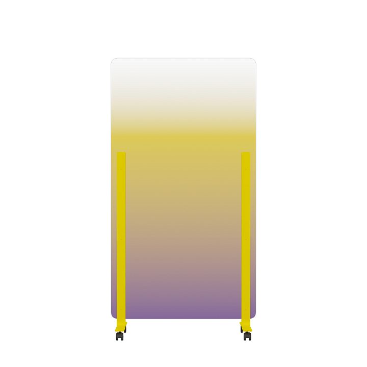 Мобильная прозрачная стеклянная маркерная доска MG Gradient, цвет желто-фиолетовый (ral. 1023/4005)
