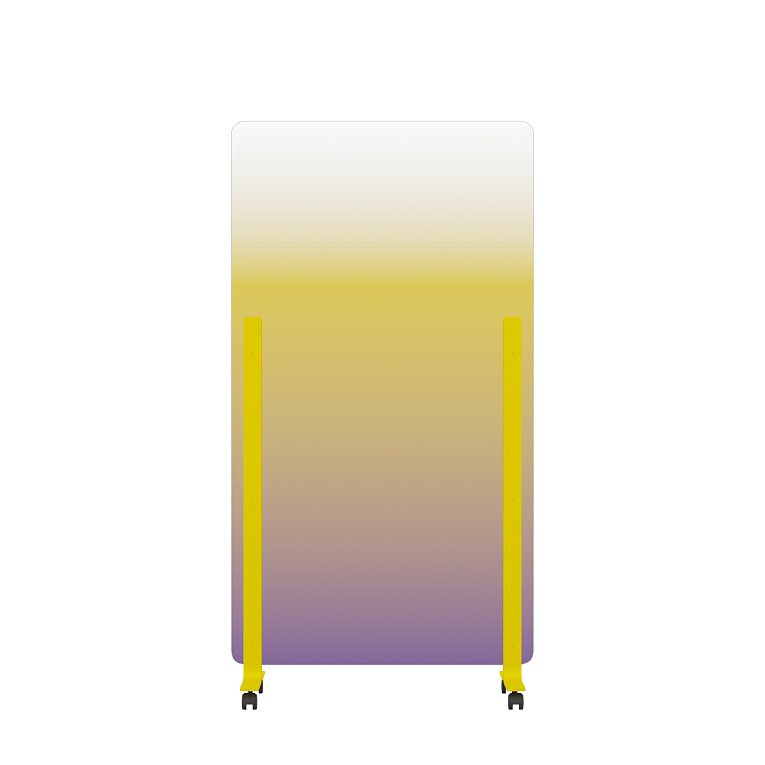 картинка Мобильная прозрачная стеклянная маркерная доска MG Gradient, цвет желто-фиолетовый (ral. 1023/4005) от магазина MarkGlass