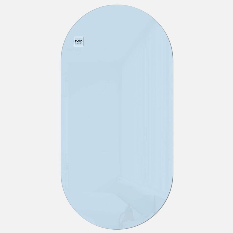 картинка Стеклянная магнитно-маркерная доска MG Oval, 60х120 см, цвет небесно-голубой, ral 0530 от магазина MarkGlass