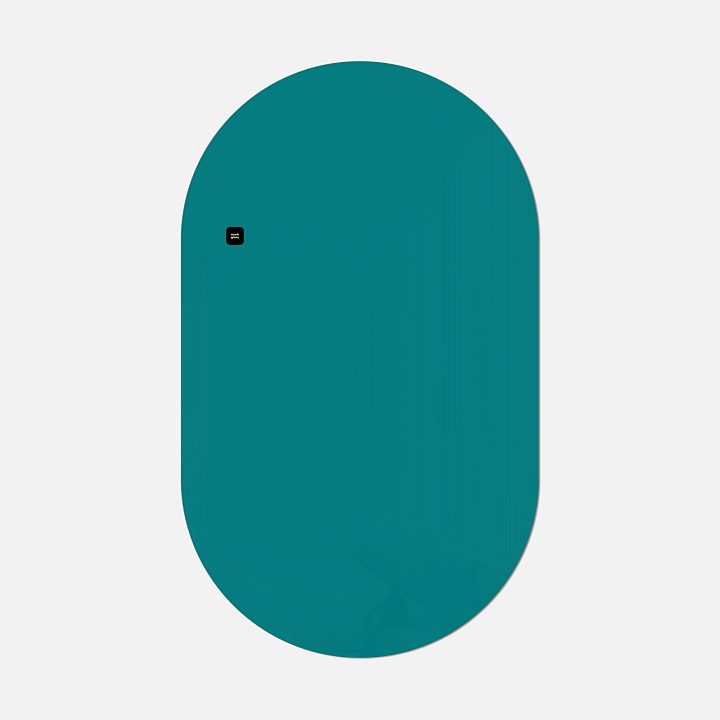 Стеклянная магнитно-маркерная доска MG Oval, 60х100 см, цвет бирюза, ral 5021
