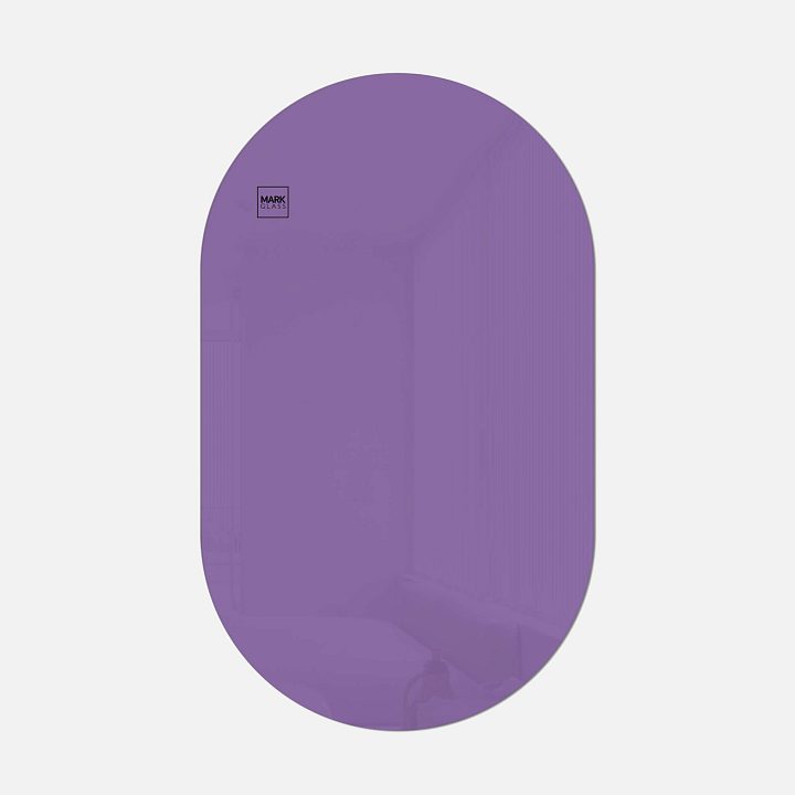 Стеклянная магнитно-маркерная доска MG Oval, 60х100 см, цвет фиолетовый, ral 4005
