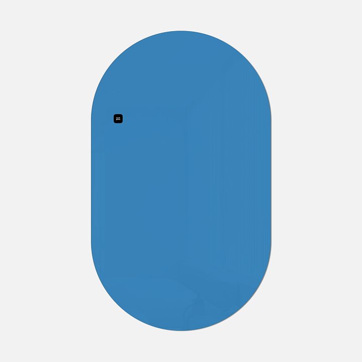 Стеклянная магнитно-маркерная доска MG Oval, 60х100 см, цвет голубой, ral 5012