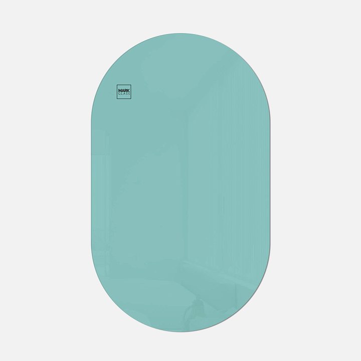 Стеклянная магнитно-маркерная доска MG Oval, 60х100 см, цвет мятный, ral 6027
