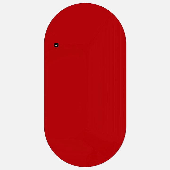 Стеклянная магнитно-маркерная доска MG Oval, 60х120 см, цвет красный, ral 3001