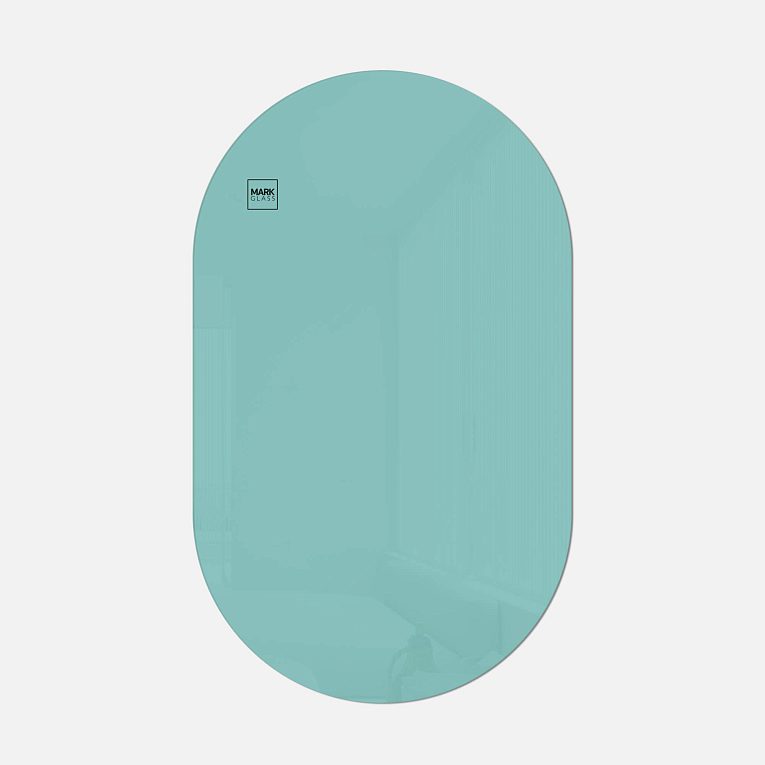 картинка Стеклянная магнитно-маркерная доска MG Oval, 60х100 см, цвет мятный, ral 6027 от магазина MarkGlass