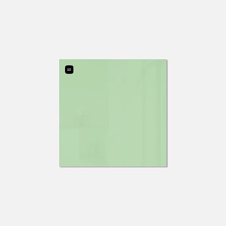 Стеклянная магнитно-маркерная доска MG BASIC, 45х45 см, цвет светло-зелёный, ral 6019