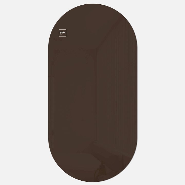 Стеклянная магнитно-маркерная доска MG Oval, 60х120 см, цвет шоколад, ral 8014