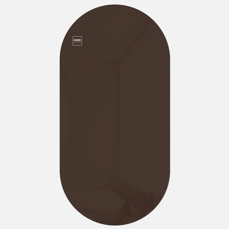 картинка Стеклянная магнитно-маркерная доска MG Oval, 60х120 см, цвет шоколад, ral 8014 от магазина MarkGlass