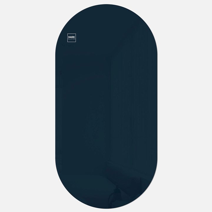 Стеклянная магнитно-маркерная доска MG Oval, 60х120 см, цвет ночное небо, ral 5008
