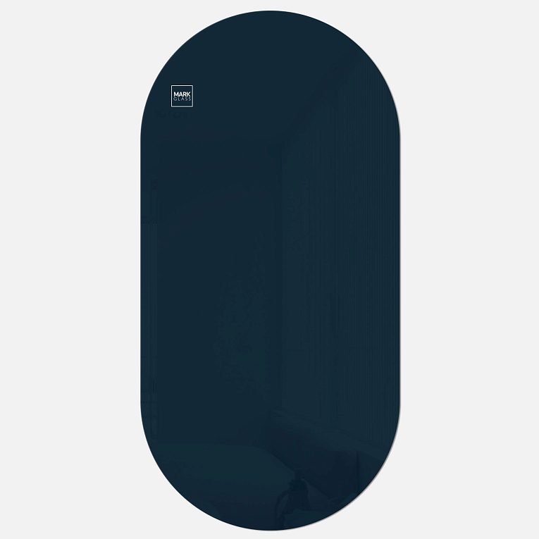 картинка Стеклянная магнитно-маркерная доска MG Oval, 60х120 см, цвет ночное небо, ral 5008 от магазина MarkGlass