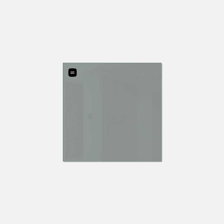 Стеклянная магнитно-маркерная доска MG  BASIC, 35х35 см, цвет светло-серый, ral 7042