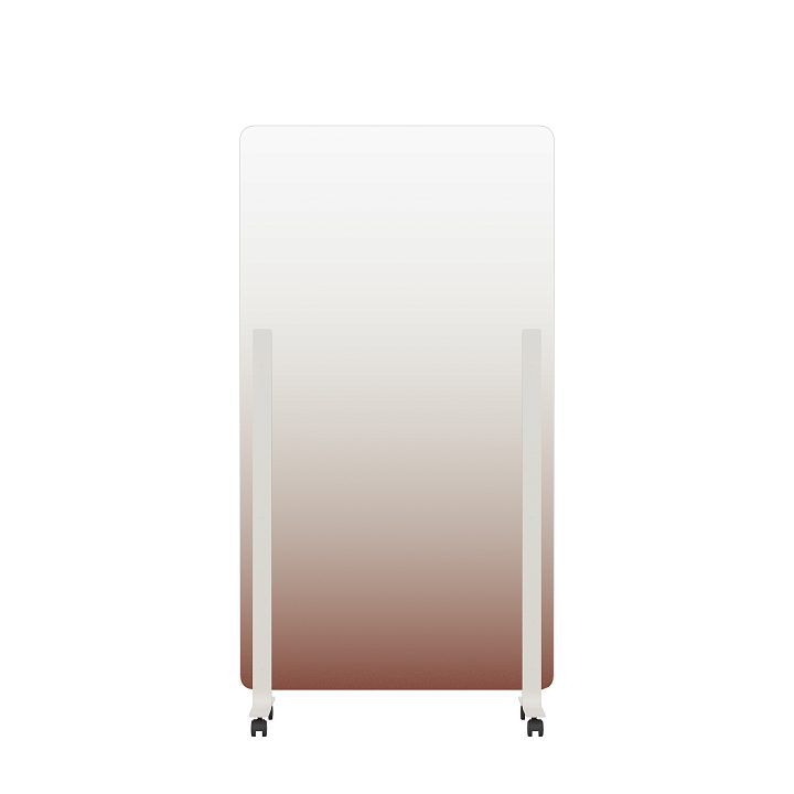 Мобильная прозрачная стеклянная маркерная доска MG Gradient, цвет топленое молоко + медно-коричневый (ral. 9001/8004)