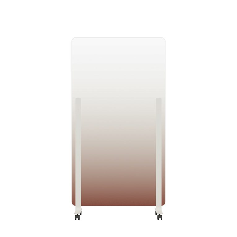 картинка Мобильная прозрачная стеклянная маркерная доска MG Gradient, цвет топленое молоко + медно-коричневый (ral. 9001/8004) от магазина MarkGlass