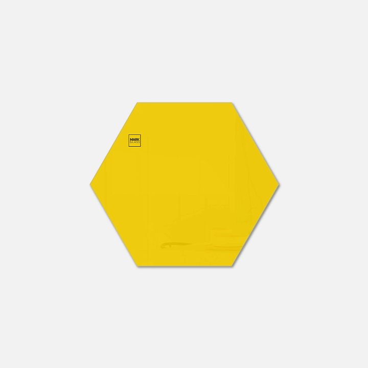 Стеклянная магнитно-маркерная доска MG Honeycomb, 40 см, цвет жёлтый, ral 1023 Стеклянная магнитно-маркерная доска MG Honeycomb, 40 см, цвет жёлтый, ral 1023