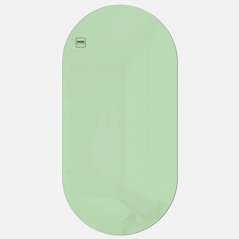 картинка Стеклянная магнитно-маркерная доска MG Oval, 60х120 см, цвет светло-зеленый, ral 6019 от магазина MarkGlass