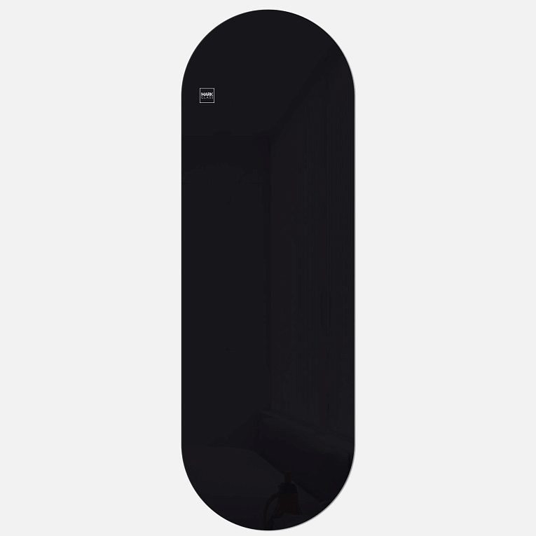 картинка Стеклянная магнитно-маркерная доска MG Oval, 60х180 см, цвет черный, ral 9005 от магазина MarkGlass