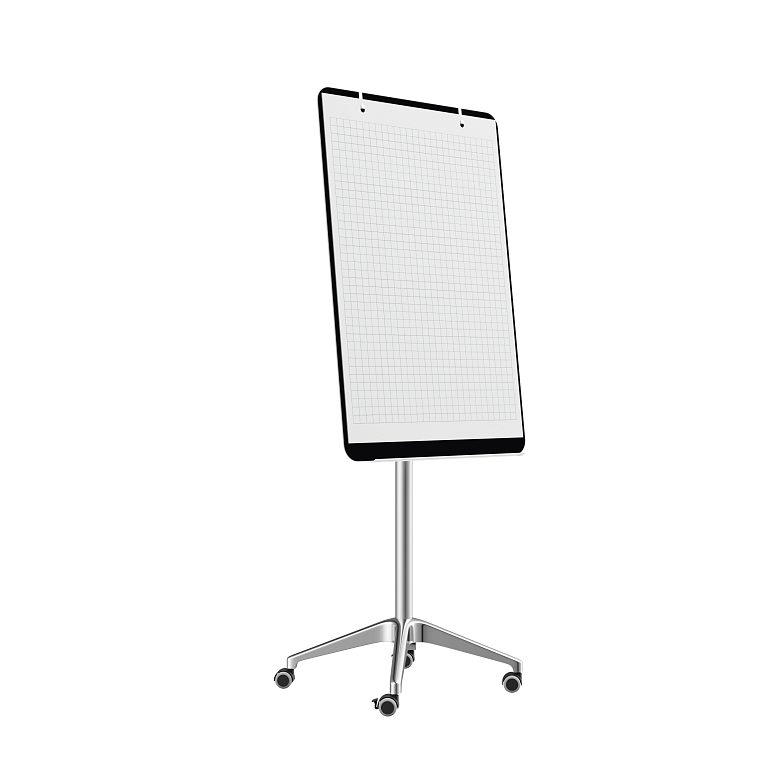 картинка Мобильная стеклянная маркерная доска MG Flipchart Lux, цвет чёрный, ral 9005 от магазина MarkGlass