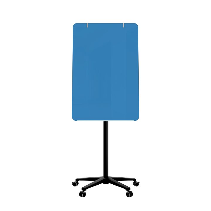 Мобильная стеклянная маркерная доска MG Flipchart Base, цвет голубой , ral 5012 Мобильная стеклянная маркерная доска MG Flipchart Base, цвет голубой , ral 5012