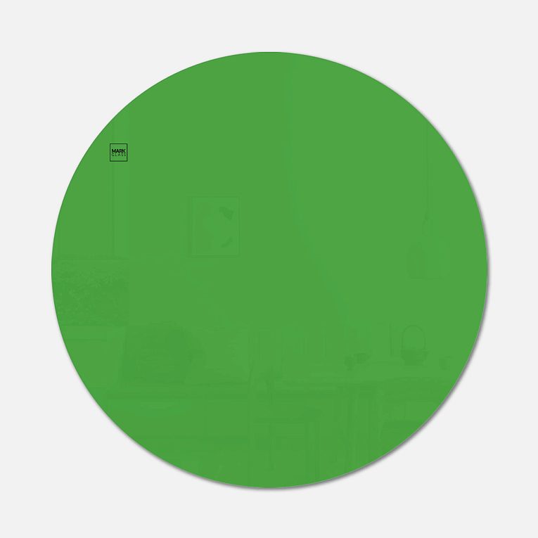 картинка Стеклянная магнитно-маркерная доска MG Round, круг 100 см, цвет зелёный, ral 6018 от магазина MarkGlass