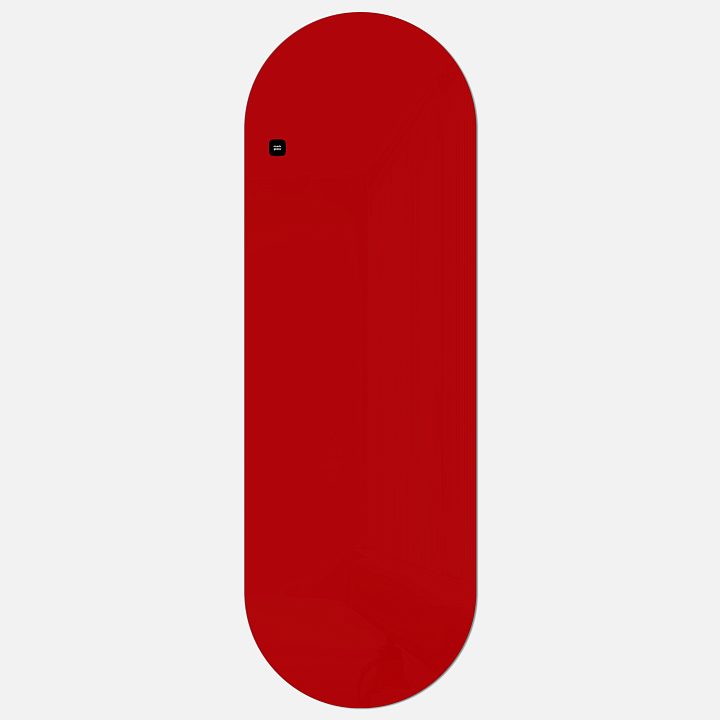 Стеклянная магнитно-маркерная доска MG Oval, 60х180 см, цвет красный, ral 3001