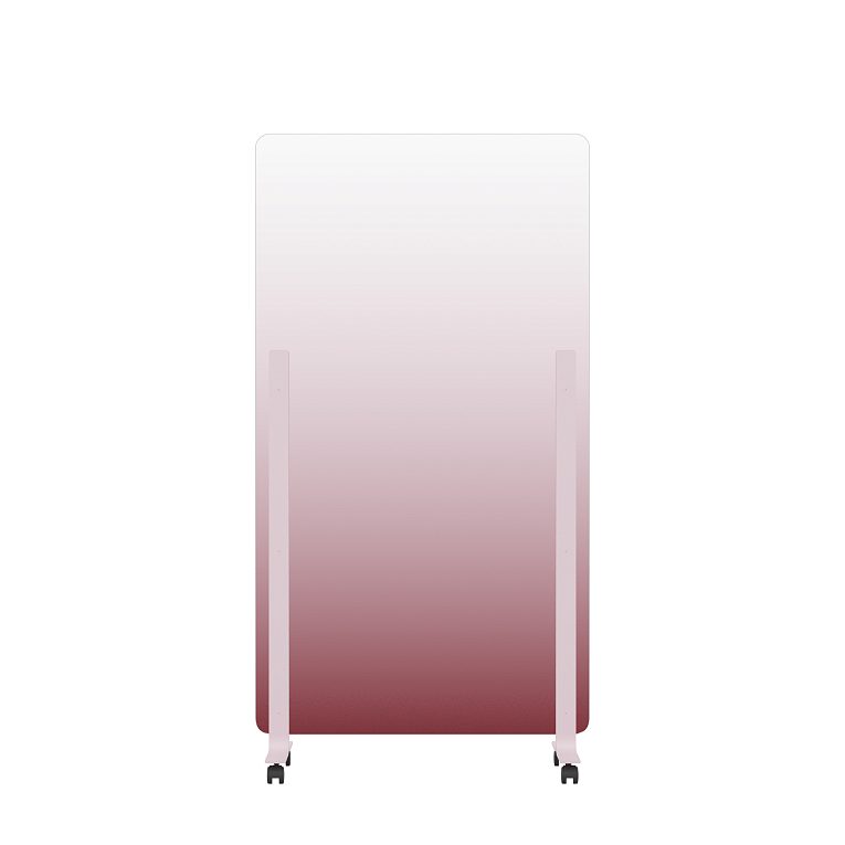 картинка Мобильная прозрачная стеклянная маркерная доска MG Gradient, цвет нежно-розовый + рубиново-красный (ral. 3015/3003) от магазина MarkGlass