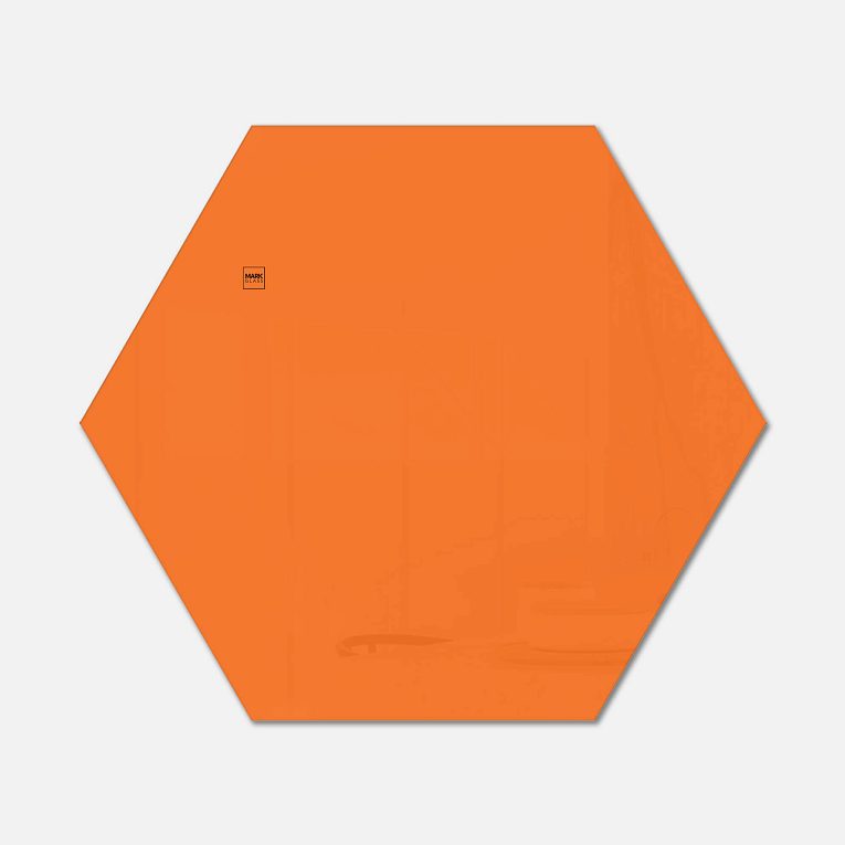 картинка Стеклянная магнитно-маркерная доска MG Honeycomb, 100 см, цвет оранжевый, ral 2008 от магазина MarkGlass