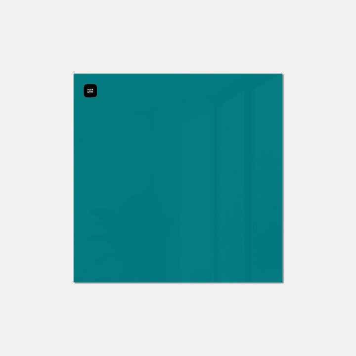 Стеклянная магнитно-маркерная доска MG BASIC, 50х50 см, цвет бирюза, ral 5021