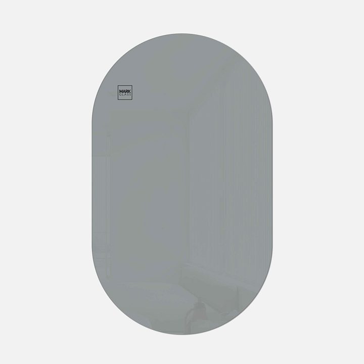 Стеклянная магнитно-маркерная доска MG Oval, 60х100 см, цвет светло-серый, ral 7042