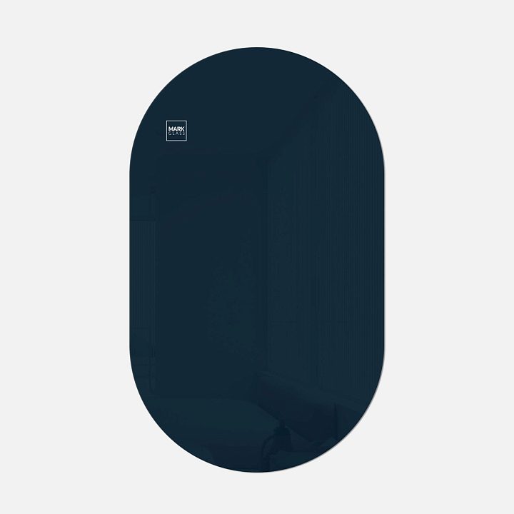 Стеклянная магнитно-маркерная доска MG Oval, 60х100 см, цвет ночное небо, ral 5008