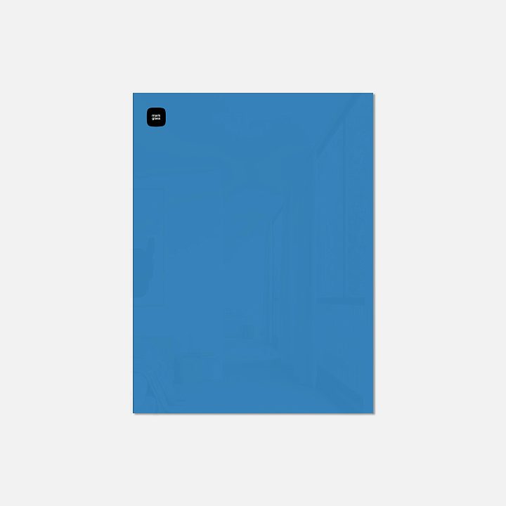 Стеклянная магнитно-маркерная доска MG BASIC, 45х60 см, цвет голубой, ral 5012