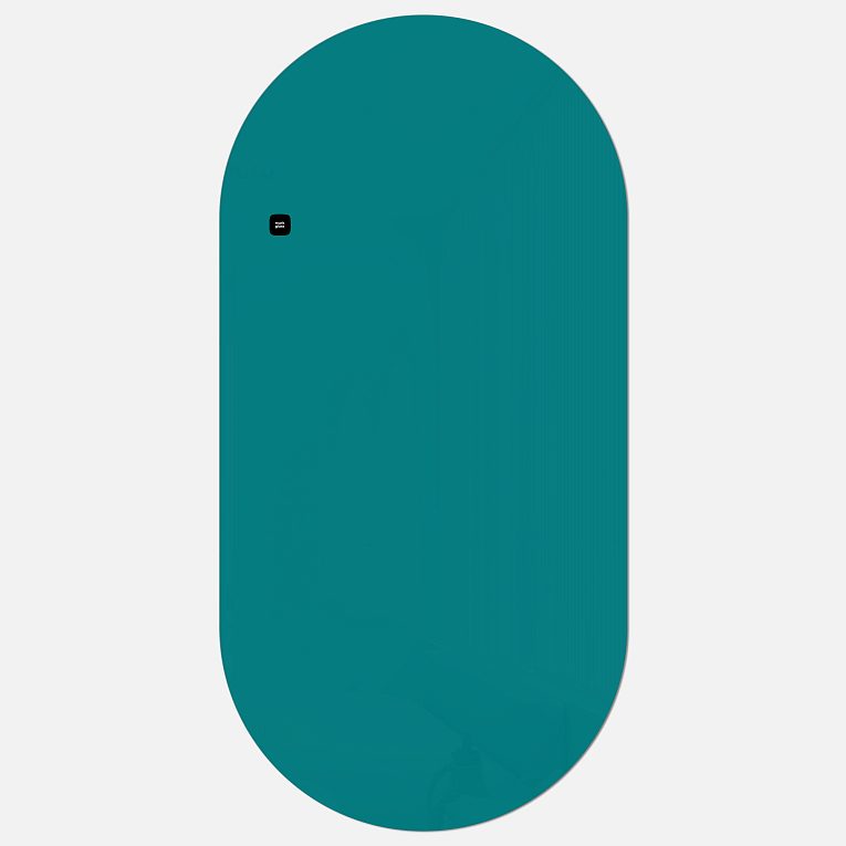 картинка Стеклянная магнитно-маркерная доска MG Oval, 60х120 см, цвет бирюза, ral 5021 от магазина MarkGlass