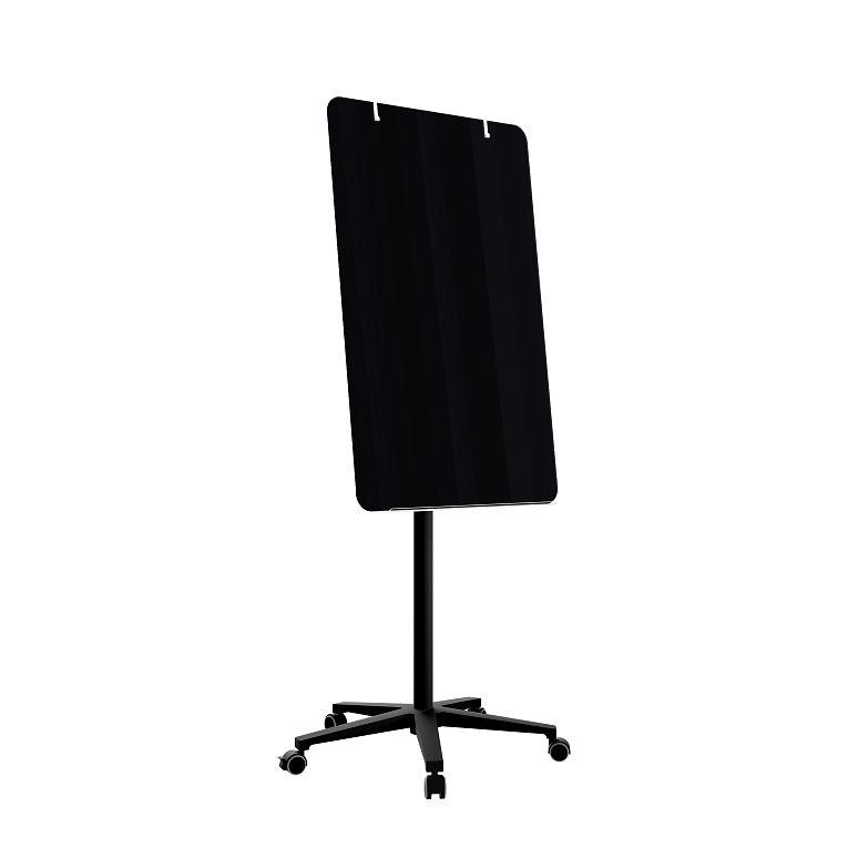 картинка Мобильная стеклянная маркерная доска MG Flipchart Base, цвет черный, ral 9005 от магазина MarkGlass