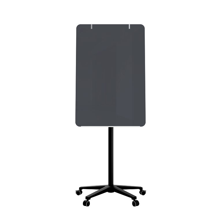 картинка Мобильная стеклянная маркерная доска MG Flipchart Base, цвет темно-серый , ral 7024 от магазина MarkGlass