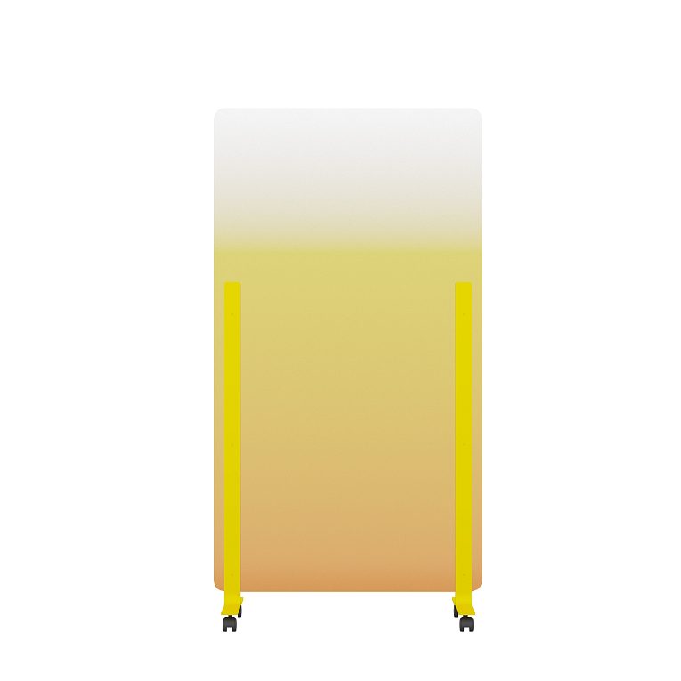 картинка Мобильная прозрачная стеклянная маркерная доска MG Gradient, цвет желтый от магазина MarkGlass