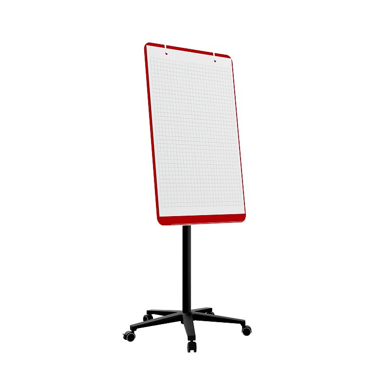 картинка Мобильная стеклянная маркерная доска MG Flipchart Base, цвет красный , ral 3001 от магазина MarkGlass