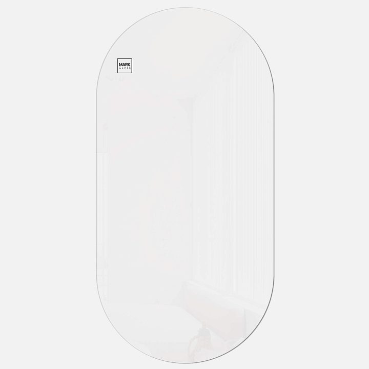 Стеклянная магнитно-маркерная доска MG Oval, 60х120 см, цвет белый, ral 9003