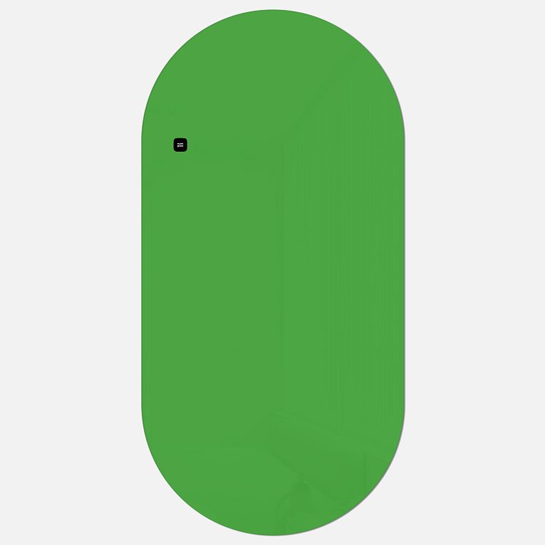 картинка Стеклянная магнитно-маркерная доска MG Oval, 60х120 см, цвет зеленый, ral 6018 от магазина MarkGlass