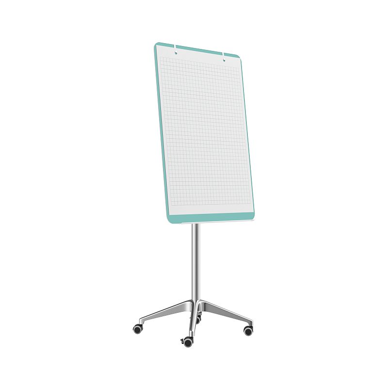 картинка Мобильная стеклянная маркерная доска MG Flipchart Lux, цвет мятный, ral 6027 от магазина MarkGlass