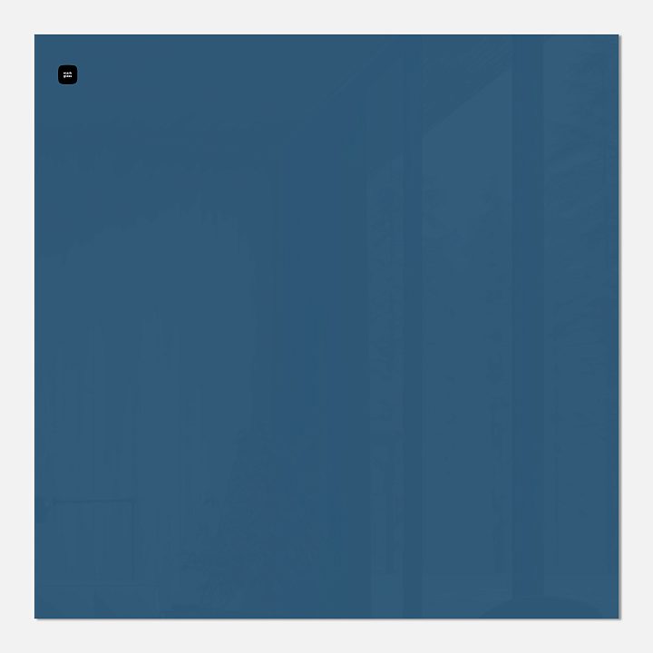 Стеклянная магнитно-маркерная доска MG  BASIC, 100х100 см, цвет синий, ral 5009