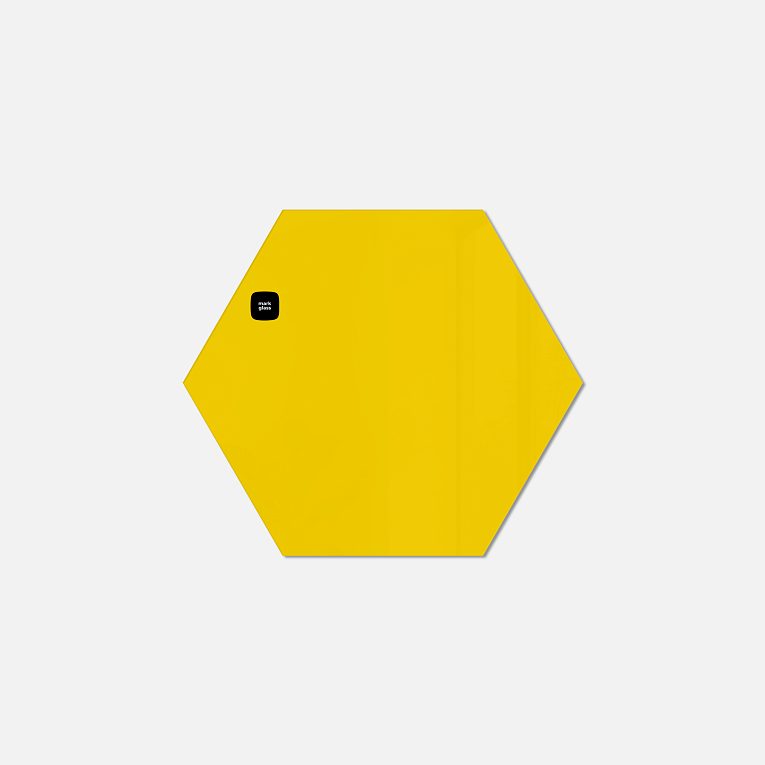 картинка Стеклянная магнитно-маркерная доска MG Honeycomb, 40 см, цвет жёлтый, ral 1023 от магазина MarkGlass