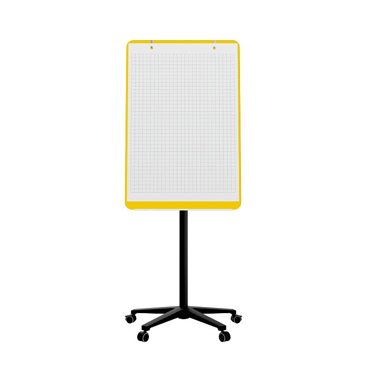 Мобильная стеклянная маркерная доска MG Flipchart Base, цвет желтый, ral 1023 Мобильная стеклянная маркерная доска MG Flipchart Base, цвет желтый, ral 1023