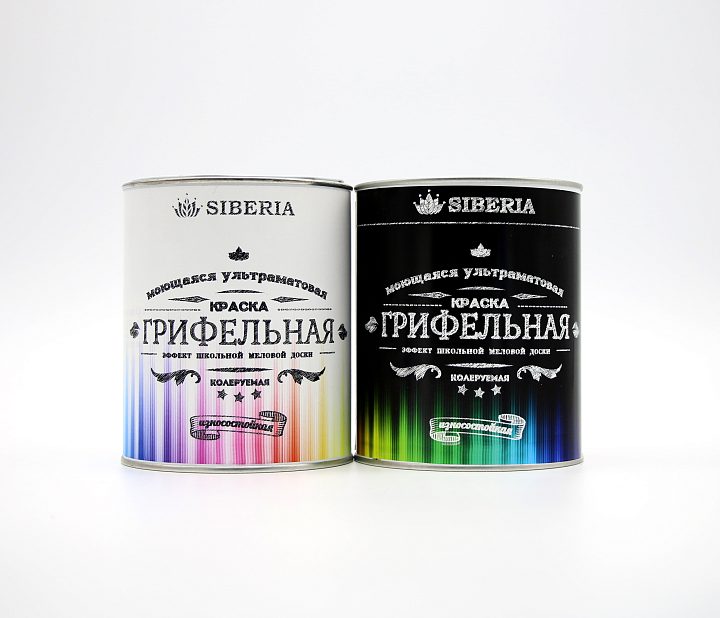 Грифельная краска Siberia колеруемая, интерьерная глубокоматовая. База С для насыщеных цветов, 0,9л.